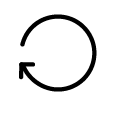 A simple black outline illustration of a circular arrow pointing counterclockwise.